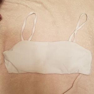 White Bandeau Bikini with Cups